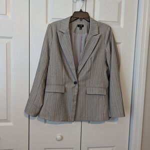 Versona Gray Blazer | Women’s Medium | Black Pinstripes | Career Jacket